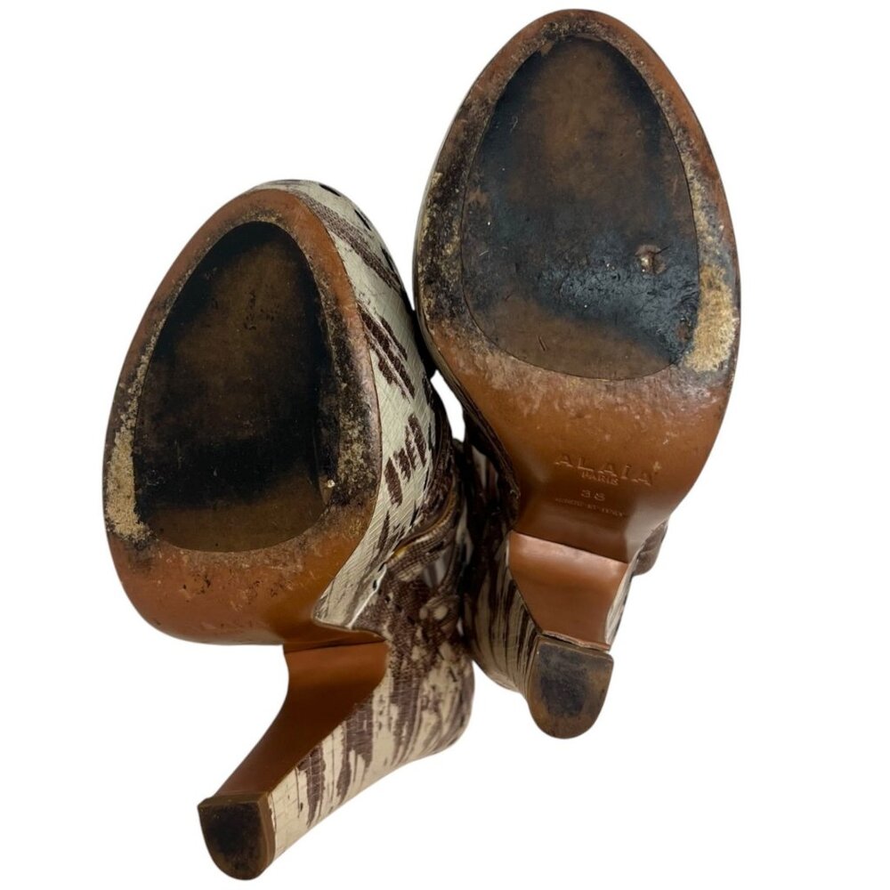 Alaia Python Snakeskin Platform High Heel Sandals… - image 8